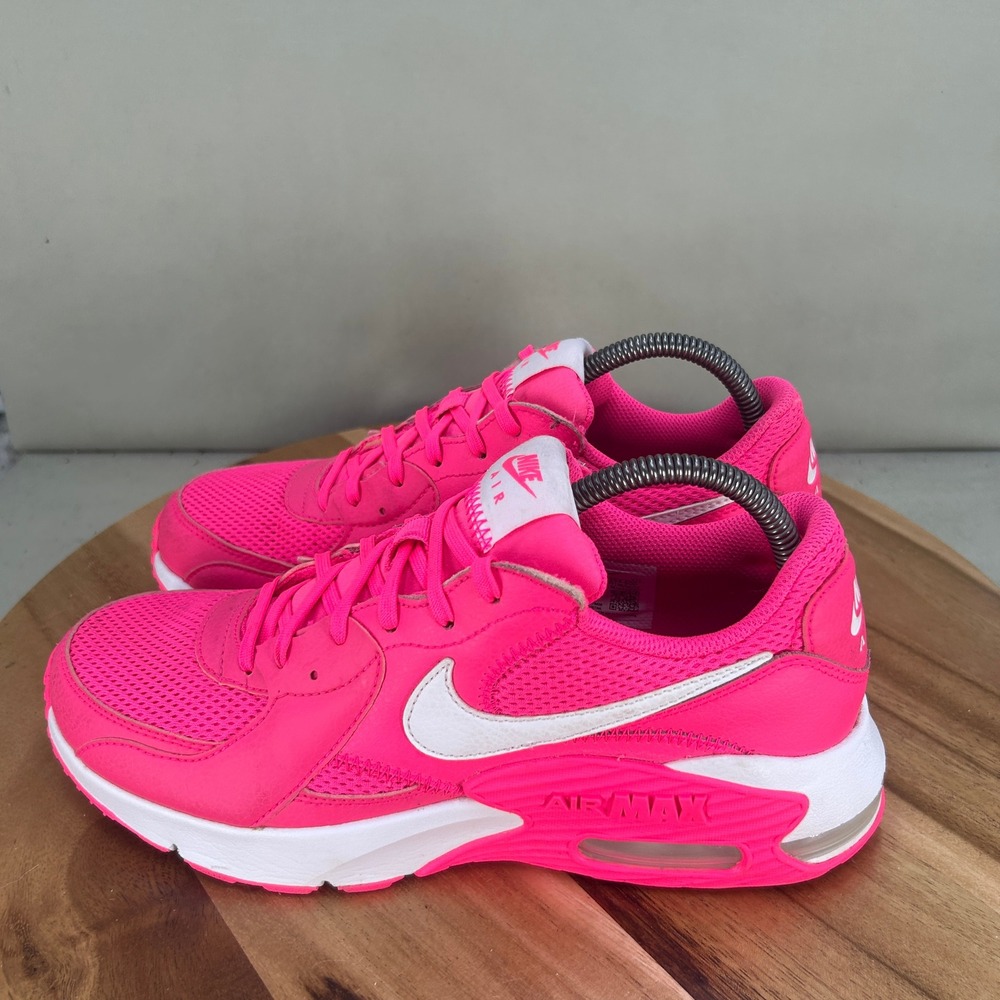 Nike Women's Bright Pink and White Sneakers - Picture 3 of 8
